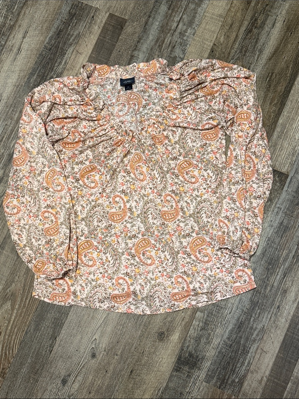 Daytrip by Buckle Boho Paisley Long Sleeve Blouse Size M